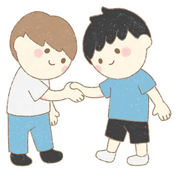 握手する2人のイラスト