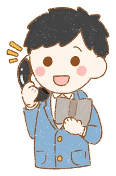 電話で話す弁護士のイラスト