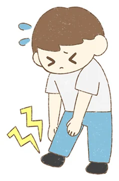 膝を痛がる男の子のイラスト
