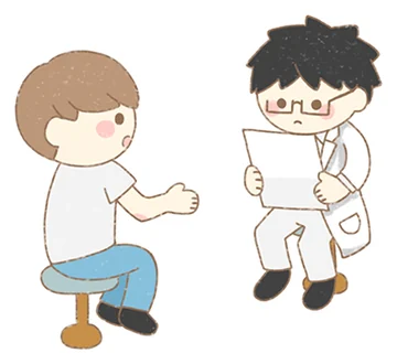 医師が診察するイラスト