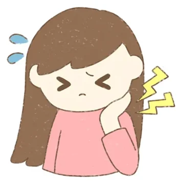 顔を押さえて痛がる女性のイラスト