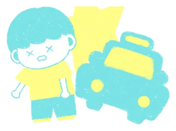 車と人の事故のイラスト