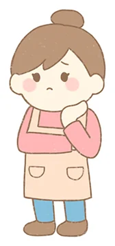 困った顔の女性のイラスト